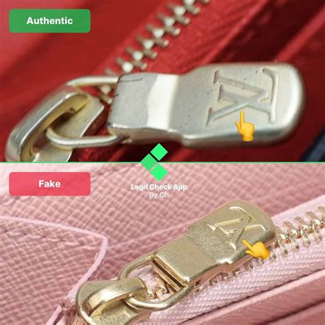 real vs fake louis vuitton pink zippie wallet